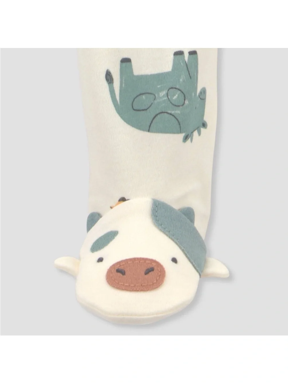 Carter's Cream Footed One-Piece Pajamas with Colorful Farm Animal Print